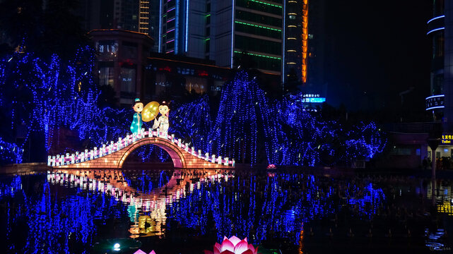 重庆观音桥夜景