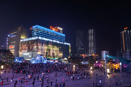 观音桥广场夜景