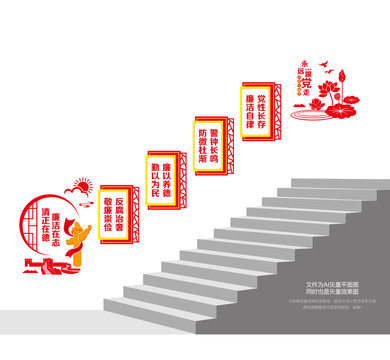 廉潔樓道文化墻