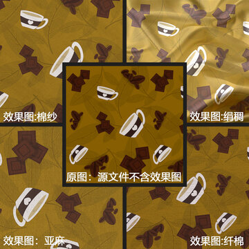 巧克力咖啡豆印花圖案布料包裝