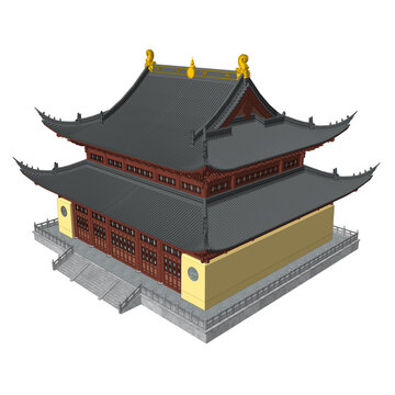 大雄寶殿鳥瞰效果