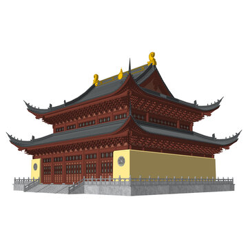 大雄寶殿軸測效果