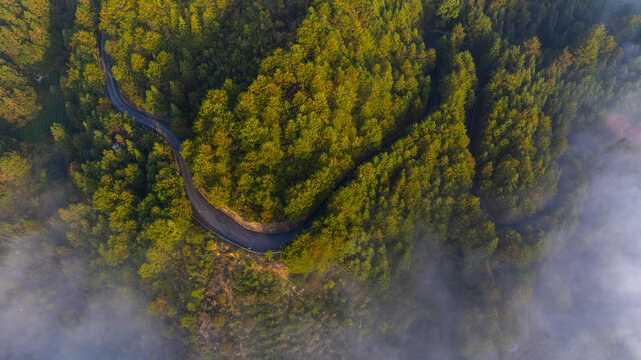 江南丽水高山群山晨曦云海云雾