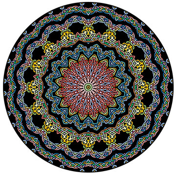 圓形編織地毯圖案
