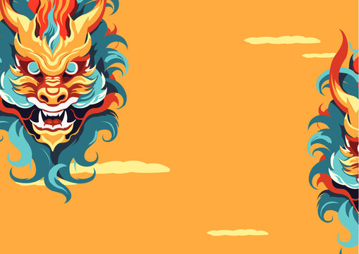 龍年背景圖龍頭