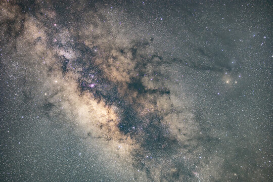 长时间曝光拍摄夏季银河中心