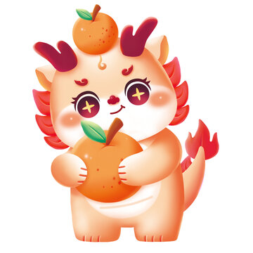 龍年插畫新年素材橘子桔子