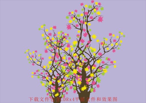 矢量楓葉植物樹(shù)木森林
