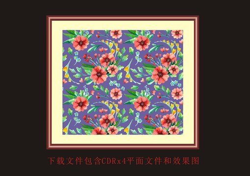 矢量植物花朵花紋綠色