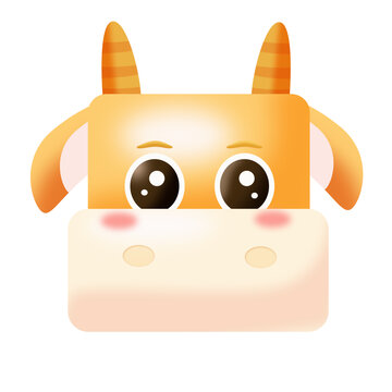 3D立體卡通十二生肖牛動物頭像