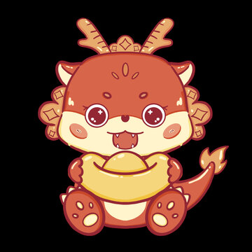 招財(cái)卡通龍