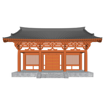 唐風(fēng)偏殿立面效果