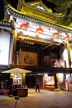 成都锦里古戏台夜景