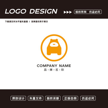 卡通小熊logo標(biāo)志
