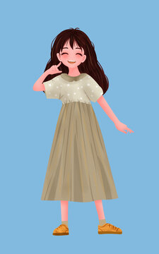 小女孩插畫