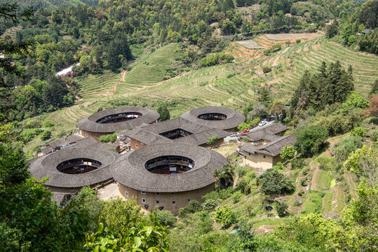 航拍福建南靖土楼