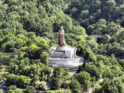 航拍陕西西安周至楼观台老子道教