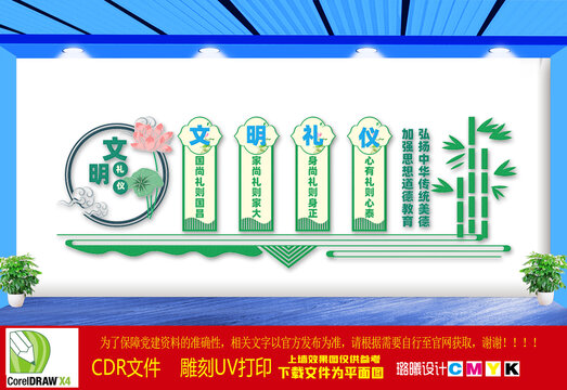 文明禮儀文化墻