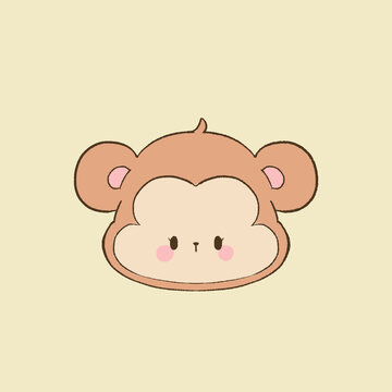 卡通動(dòng)物頭像猴