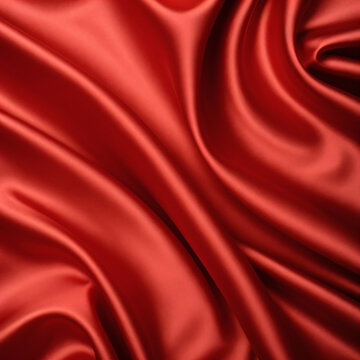 红色布料丝绸褶皱背景