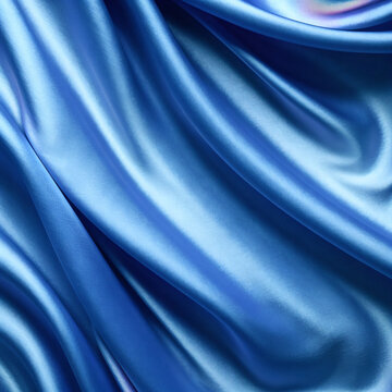 蓝色布料丝绸褶皱背景