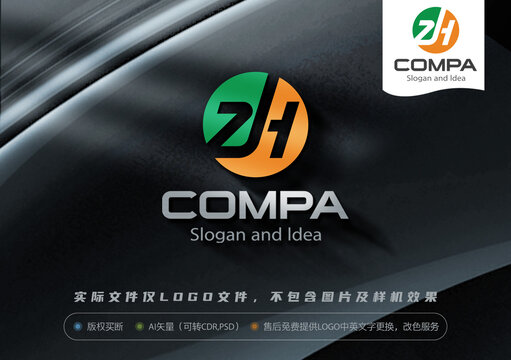 ZH字母LOGO