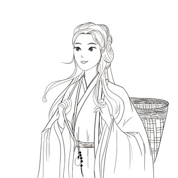 古風女生線稿
