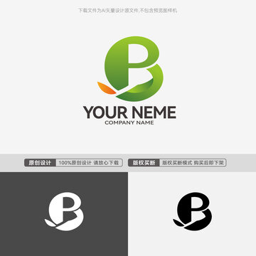 B字母LOGO绿色