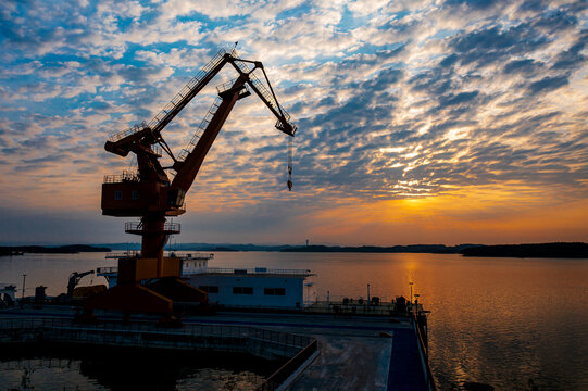 汉丹港夕阳