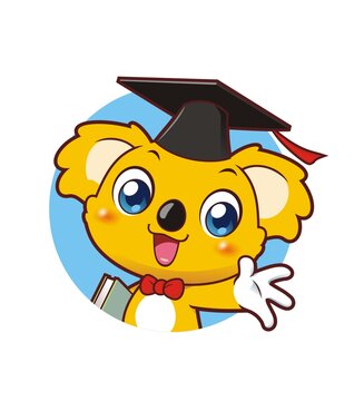 卡通可愛小考拉博士半身