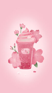 奶茶肌理插畫