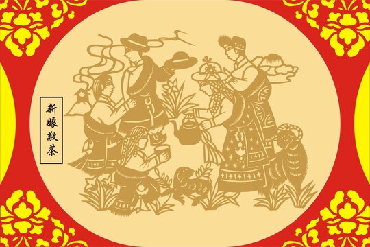 藏族婚俗新娘敬茶