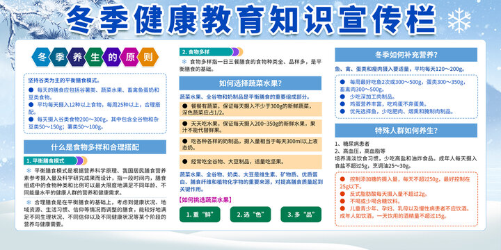 冬季健康教育宣傳欄