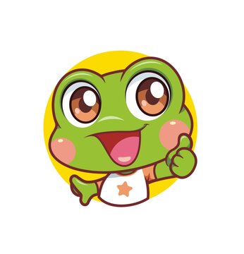 卡通可愛小青蛙半身