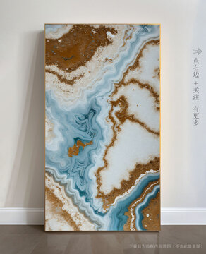 抽象大理石玄關(guān)裝飾畫(huà)