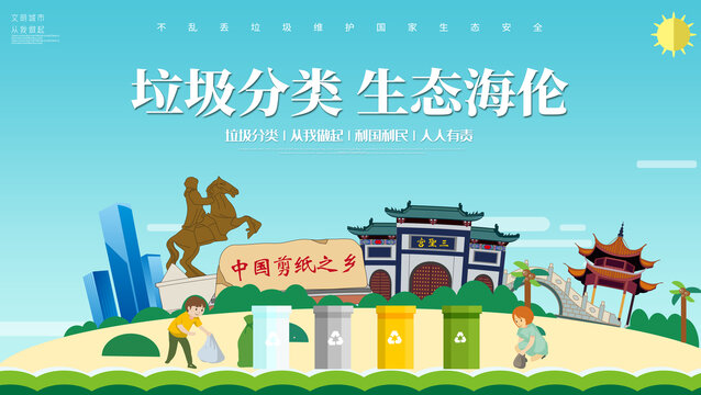 海倫市垃圾分類回收海報(bào)展板