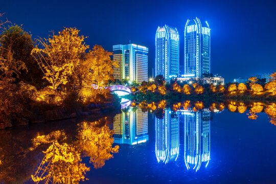 桂林临桂新区夜景