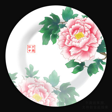 花鸟陶瓷餐具花纹图案设计