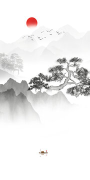玄關(guān)水墨畫