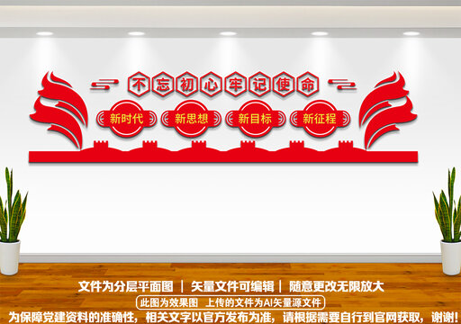 不忘初心文化墻