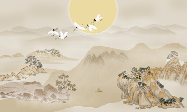 國潮山水畫