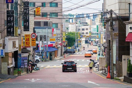 韩国街景首尔旅游城市风光