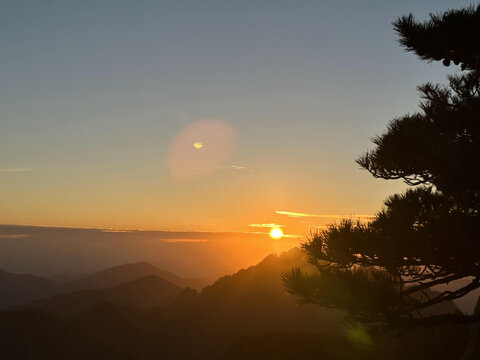 黄山日落