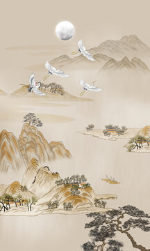 玄關(guān)山水畫