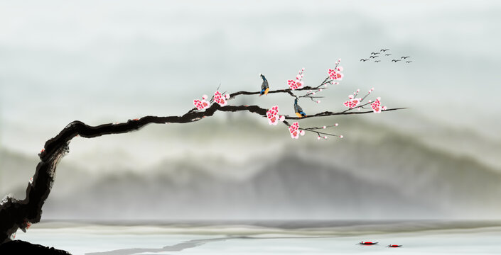 梅花背景墻