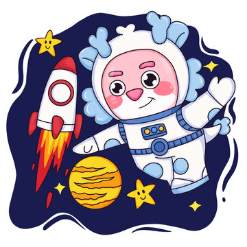 2024龍年卡通宇航員
