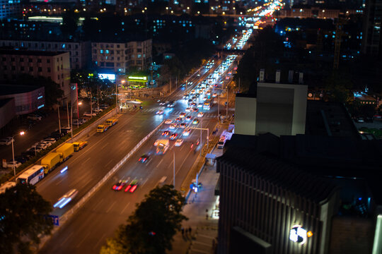 北京国贸CBD建筑群夜景