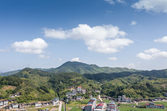 航拍福建三明田园风光