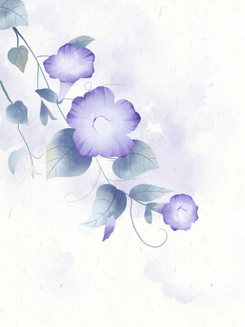 古風(fēng)水彩植物花卉牽?；? style=