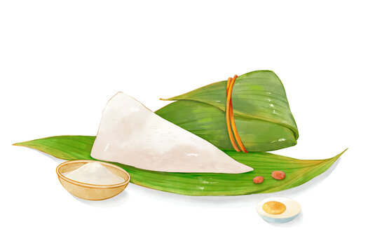 端午節(jié)粽子白糖粽手繪水彩插畫